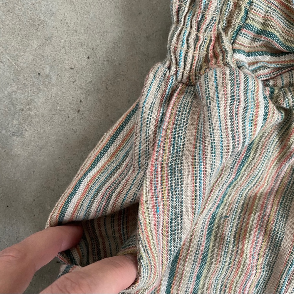 Final Touch striped paper bag tie shorts multi S - Picture 5 of 5